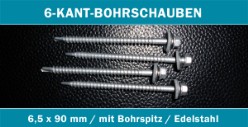 4 Bohrschrauben mit Unterlegscheibe im Profil