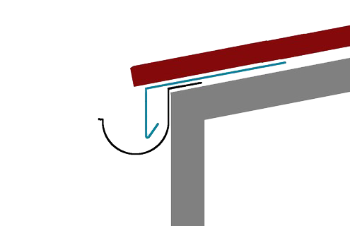 Schematische Zeichnung eines Traufblechs